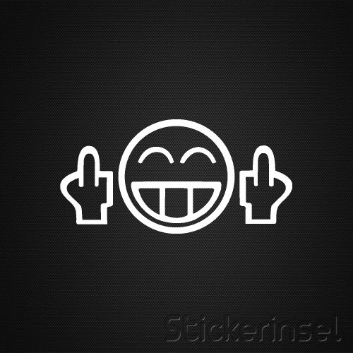 Smiley mit Mittelfinger » Stickerinsel - Autoaufkleber und