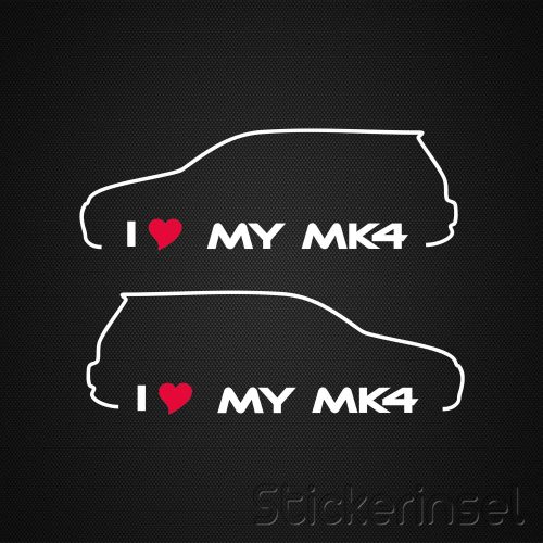 Stickerinsel_Autoaufkleber Silhouette VW MK4