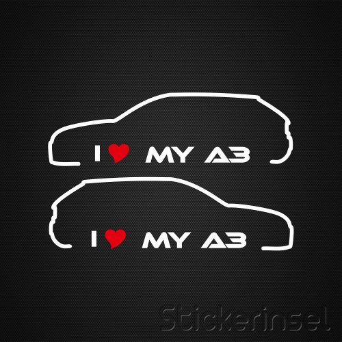 stickerinsel Silhouette Audi A3